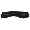 IKEA VIMLE ВИМЛЕ, чехол углового 5мест дивана-кровати, с шезлонгом с широкими подлокотниками / Saxemara черный синий 494.242.91 фото thumb №2
