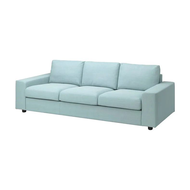 IKEA VIMLE ВІМЛЕ, 3-місний диван, з широкими підлокітниками / САКСЕМАРА світло-синій 794.014.67 фото №1