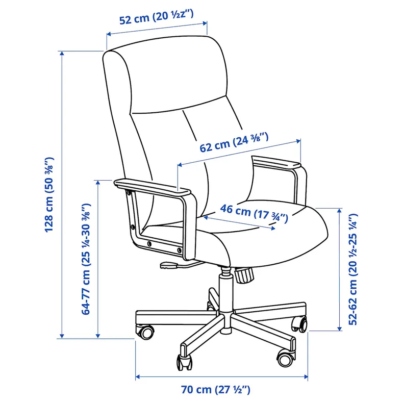 IKEA MALM / MILLBERGET МАЛЬМ / МИЛЛБЕРГЕТ / BILLY / OXBERG БИЛЛИ / ОКСБЕРГ, стол и комбинация для хранения, и вращающийся стул белый / бежевый 794.363.77 фото №5