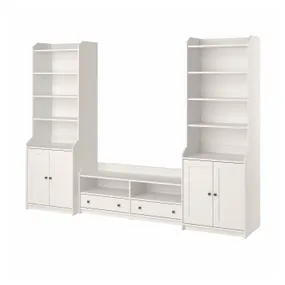IKEA HAUGA ХАУГА, комбінація шаф для телевізора, білий, 277x46x199 см 193.879.02 фото