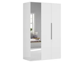 BRW 3-дверна шафа Flex 150 см з дзеркалом біла, білий SZAFA_ZESTAW_122-BI фото
