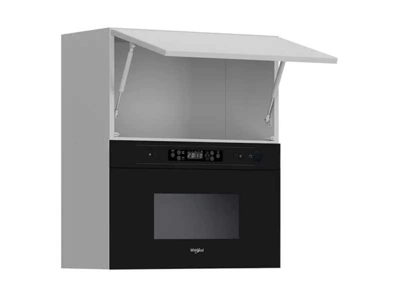 Кухонный шкаф BRW Top Line 60 см с микроволновой печью навесной серый глянцевый, серый гранола/серый глянец TV_GMO_60/72_O_AMW442-SZG/SP/CA фото №3