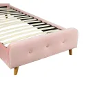 Ліжко односпальне оксамитове 90x200 MEBEL ELITE MIKEL Velvet, рожевий фото thumb №10