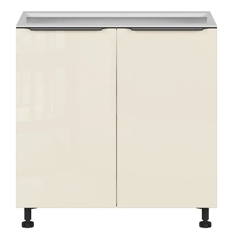BRW Двухдверный кухонный шкаф Sole L6 80 см магнолия жемчуг, альпийский белый/жемчуг магнолии FM_D_80/82_L/P-BAL/MAPE фото №1