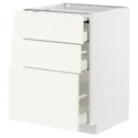 IKEA METOD МЕТОД / MAXIMERA МАКСИМЕРА, напольный шкаф с выдвиж панелью / 3ящ, белый / Вальстена белый, 60x60 см 195.072.35 фото thumb №1