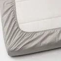 IKEA LENAST ЛЕНАСТ, простирадло на резинці д/дитяч ліжк, білий/сірий, 60x120 см 304.576.01 фото thumb №2