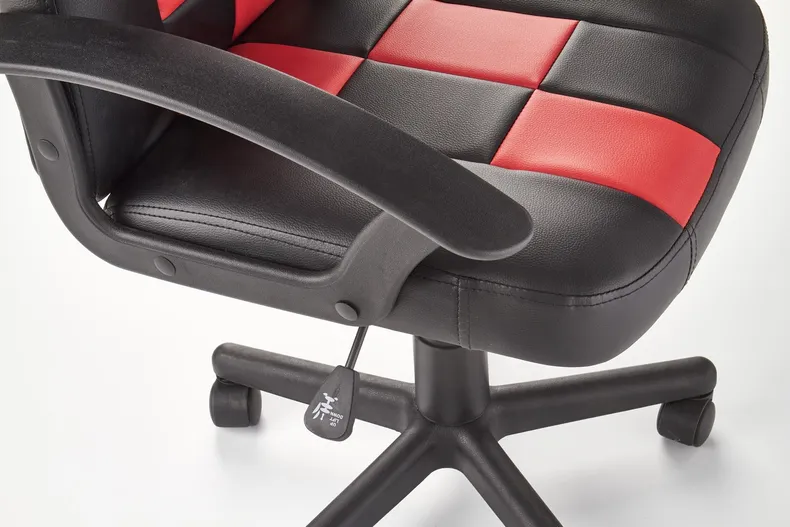 Кресло компьютерное офисное вращающееся HALMAR STORM черный/красный, экокожа фото №7