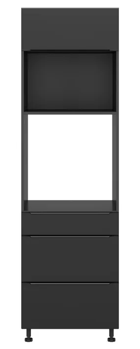 BRW Кухонный шкаф для духовки Sole L6 60 см с ящиками черный матовый, черный/черный матовый FM_DPS_60/207_2SMB/SMB/O-CA/CAM фото