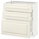 IKEA METOD МЕТОД / MAXIMERA МАКСІМЕРА, підлогова шафа з 3 шухлядами, білий / БУДБІН кремово-білий, 80x37 см 790.521.90 фото thumb №1