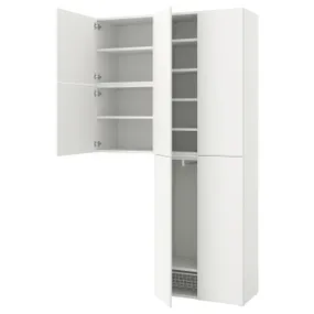 IKEA PLATSA ПЛАТСА, гардеробна шафа, 6 дверцят, ФОННЕС білий, 140x42x241 см 593.365.57 фото