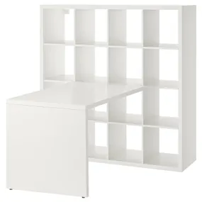 IKEA KALLAX КАЛЛАКС, письмовий стіл, комбінація, білий, 147x154x147 см 995.135.67 фото