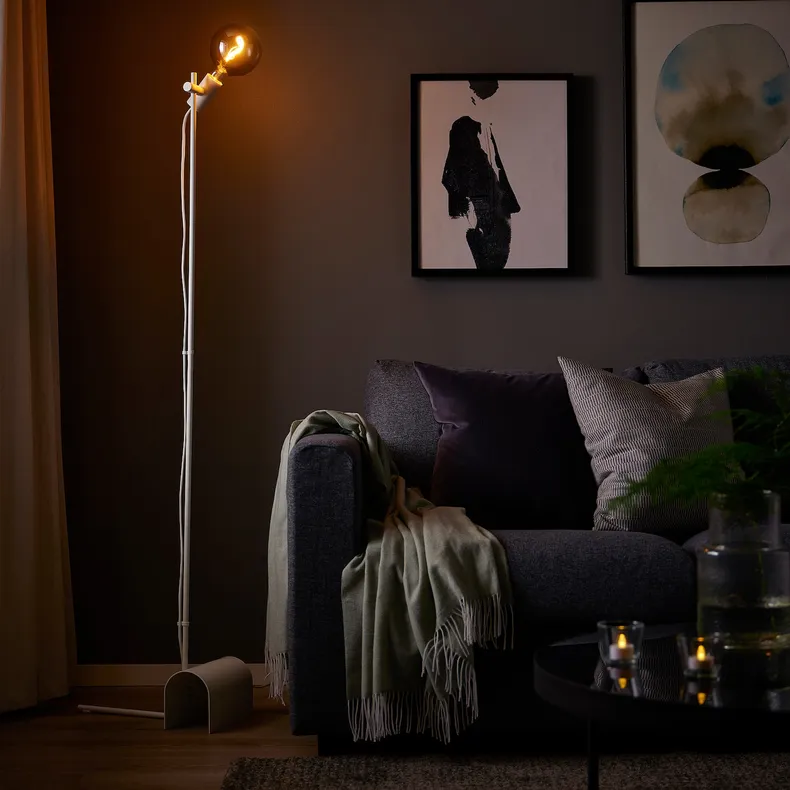 IKEA HÅRSLINGA ХОРСЛИНГА, светильник напольный, белый 905.224.77 фото №5