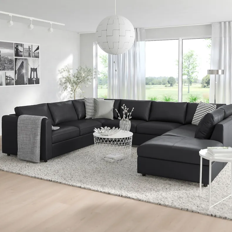 IKEA VIMLE ВІМЛЕ, диван U-подібної форми, 6-місний, з відкритим кінцем/Гранн/Бомстад чорний 193.067.84 фото №2