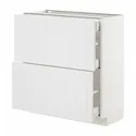 IKEA METOD МЕТОД / MAXIMERA МАКСИМЕРА, напольный шкаф / 2 фасада / 3 ящика, белый / Стенсунд белый, 80x37 см 894.095.14 фото thumb №1