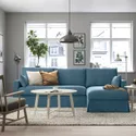 IKEA HYLTARP ХИЛЬТАРП, 3-местный диван с козеткой, правый, Талмира голубая 095.149.86 фото thumb №2