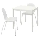 IKEA MELLTORP МЕЛЬТОРП / LIDÅS ЛІДОС, стіл+2 стільці, білий білий / білий білий, 75x75 см 294.816.16 фото thumb №1