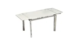 Стіл кухонний скляний SIGNAL GD-020,  80x120-180 см, білий фото
