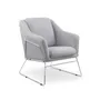 Кресло мягкое HALMAR SOFT с хромированным каркасом, светлый серый фото