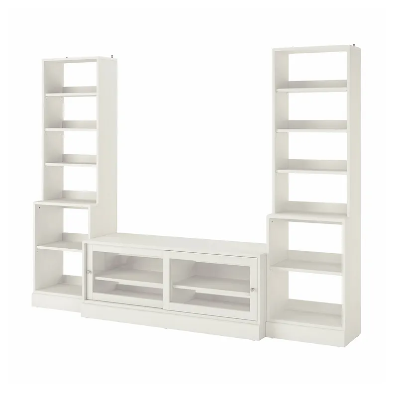 IKEA HAVSTA ХАВСТА, шкаф для ТВ, комбинацияация, белый, 282x47x212 см фото №1