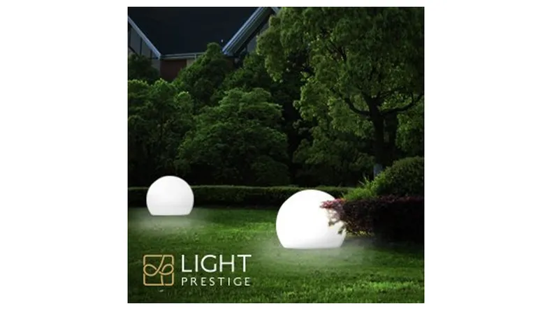 BRW Садовий світильник з акрилової сфери Gaja 35 см білий 093599 фото №4