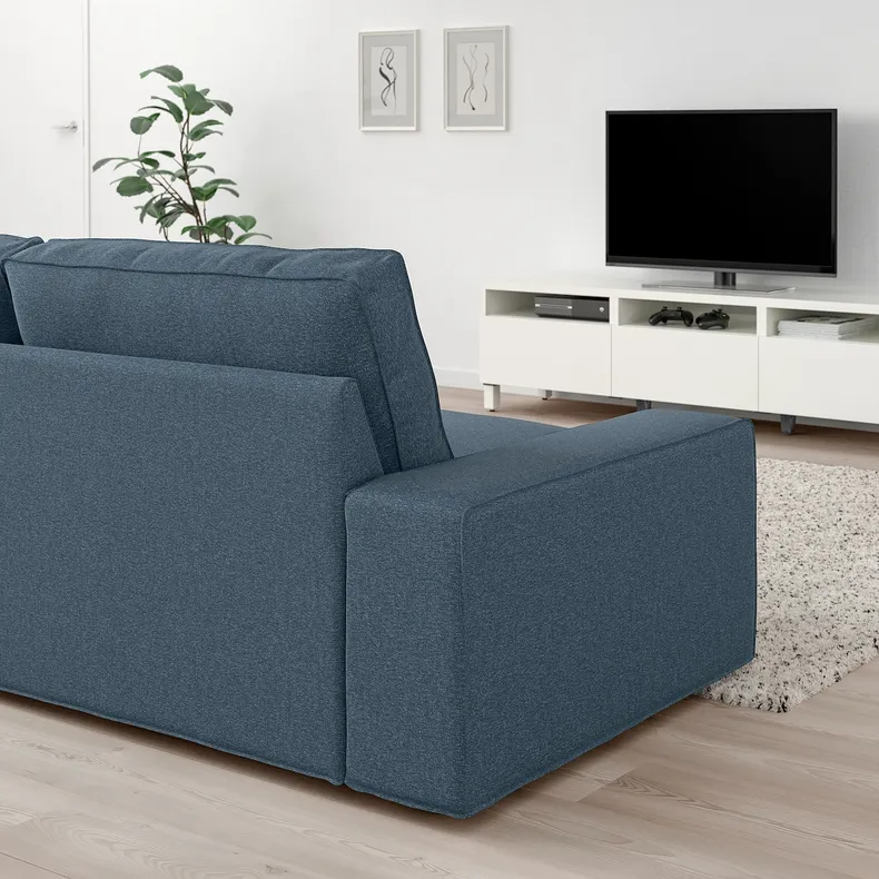 IKEA KIVIK КІВІК, 3-місний диван із кушеткою, Синій. 694.847.74 фото №4