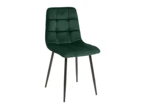 BRW Набір з 4 стільців Barry оксамитовий зелений, темно-зелений/чорний SJ180_19_4SZT-ZIELONY фото