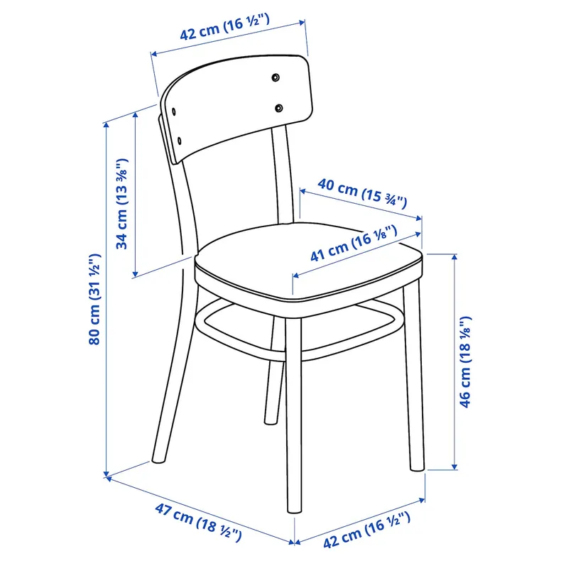 IKEA EKEDALEN ЕКЕДАЛЕН / IDOLF ІДОЛЬФ, стіл+4 стільці, береза/чорний, 120/180 см 092.214.60 фото №7