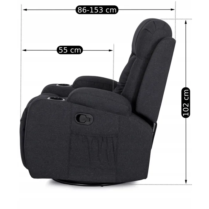 Масажне крісло MEBEL ELITE BOX 2, тканина: чорний фото №18