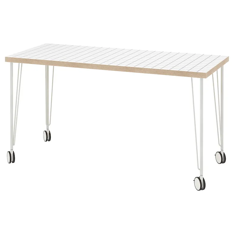 IKEA LAGKAPTEN ЛАГКАПТЕН / KRILLE КРИЛЛЕ, письменный стол, белый антрацит / белый, 140x60 см 495.202.16 фото №1