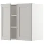 IKEA METOD МЕТОД, навісна шафа з полицями / 2 дверцят, білий / світло-сірий Lerhyttan, 60x60 см 594.654.84 фото