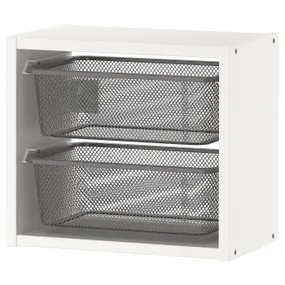 IKEA TROFAST ТРУФАСТ, настенный модуль для хранения, белый / темно-серый, 34x21x30 см 494.803.43 фото