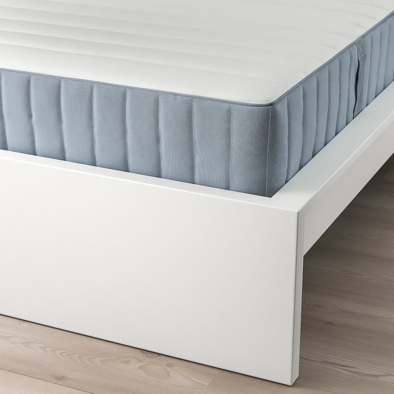 IKEA MALM МАЛЬМ, каркас ліжка з матрацом, білий / Valevåg твердий, 120x200 см 295.446.66 фото №2