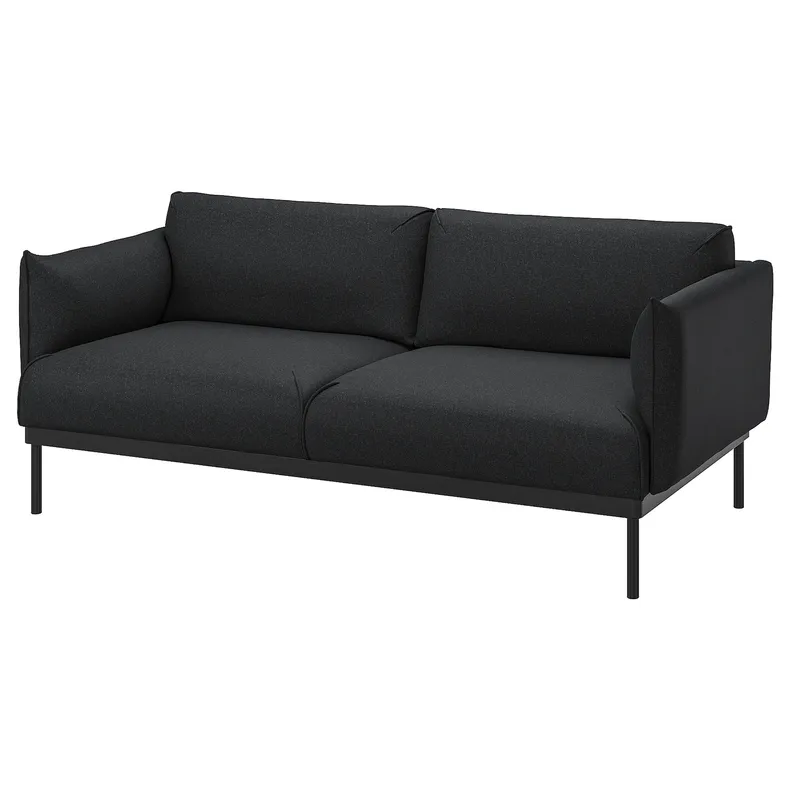 IKEA ÄPPLARYD ЭППЛАРЮД, 2-местный диван, Окрашенный в черный/серый цвет 405.750.29 фото №1