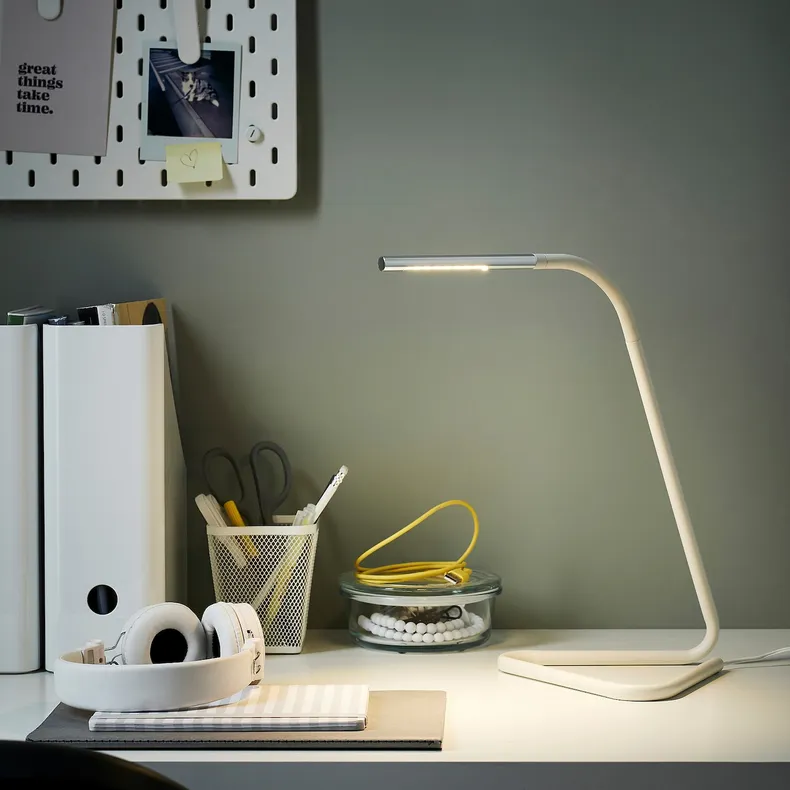 IKEA HÅRTE ХОРТЕ, рабочая лампа, светодиодная, белый / серебристый 805.272.44 фото №2