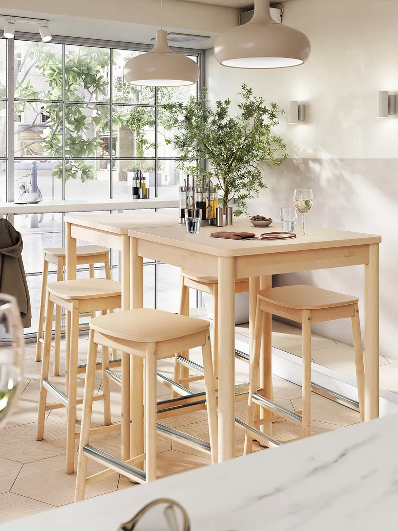 IKEA RÖNNINGE РЕННІНГЕ, барний стілець, береза, 75 см 905.112.33 фото №5