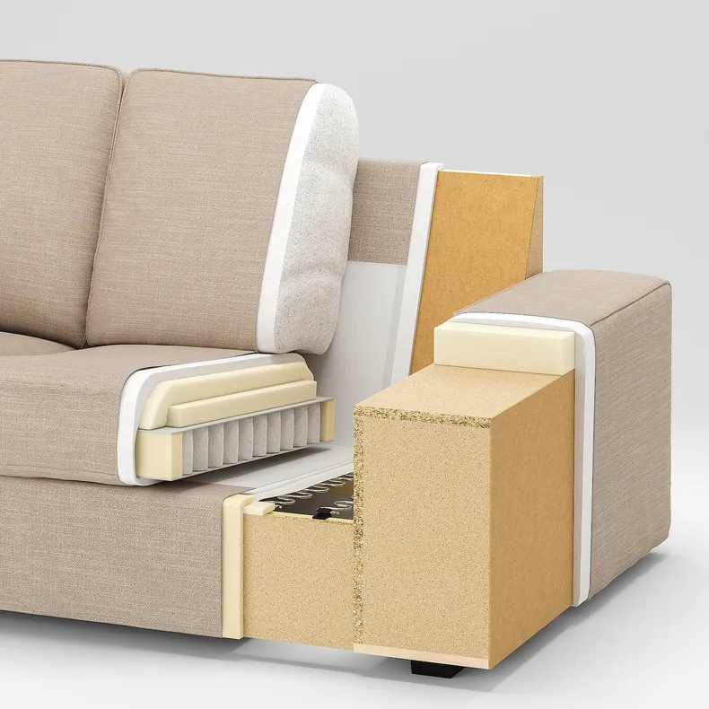 IKEA KIVIK КІВІК, кутовий 6-місний диван з кушеткою, Tresund світло-бежевий 794.828.78 фото №3