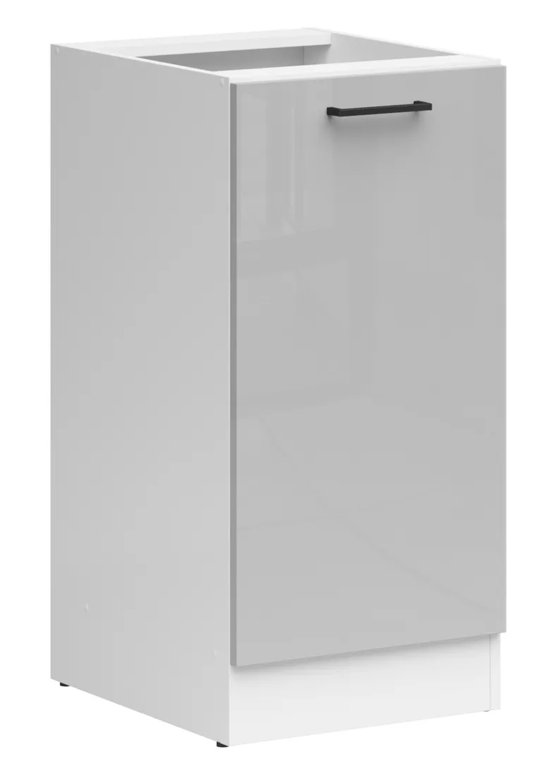 BRW Базовый шкаф для кухни Junona Line 50 см левый светло-серый глянец, светло-серый глянец D1D/50/82_L_BBL-BI/JSZP фото №2
