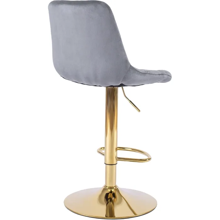 Барний стілець оксамитовий MEBEL ELITE ARCOS Velvet, сірий / золотий фото №11