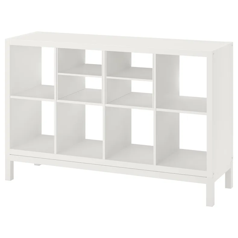 IKEA KALLAX КАЛЛАКС, стеллаж с основанием, с 2 вставками для полок / белый, 147x94 см 995.529.12 фото №1