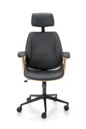 Крісло комп'ютерне офісне обертове HALMAR IGNAZIO, горіховий чорний, екошкіра фото thumb №9