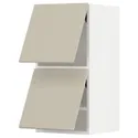 IKEA METOD МЕТОД, навесной шкаф / 2 дверцы, горизонтал, белый / гавсторпский бежевый, 40x80 см 794.264.63 фото thumb №1