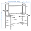 IKEA FREDDE ФРЕДДЕ, геймерський стіл, білий, 140/185x74x146 см 104.510.68 фото thumb №6