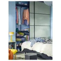 IKEA SKYTTA СКЮТТА / BOAXEL БОАКСЕЛЬ, гардероб с раздвижными дверями, черный металл / Мехамн светло-зеленый, 202x65x205 см 095.576.88 фото thumb №2