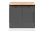 BRW Базовый шкаф для кухни Junona Line 80 см с графитовой столешницей, белый/графит/дуб крафт голд D2D/80/82_ZBL-BI/GF/DCRZ фото