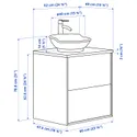 IKEA TÄNNFORSEN ТАННФОРСЕН / VÄSTERSJÖN ВЭСТЕРШЁН, шкаф с ящиками/раковина/смеситель, светло-серый/черный имитация мрамора, 62x49x79 см 795.682.78 фото thumb №6