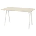 IKEA TROTTEN ТРОТТЕН, письмовий стіл, бежевий / білий, 140x80 см 994.342.59 фото thumb №1