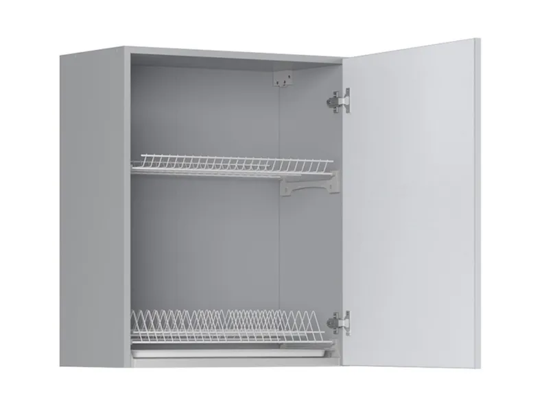 BRW Кухонный верхний шкаф Verdi 60 см со сливом правый светло-серый матовый, греноловый серый/светло-серый матовый FL_GC_60/72_P-SZG/JSZM фото №3