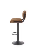 Барный стул HALMAR H88 хокер - черный, обивка - коричневый фото thumb №6