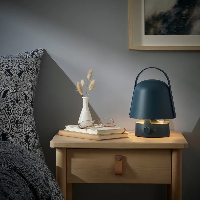 IKEA VAPPEBY ВАППЕБЮ, лампа з bluetooth динаміком, зовнішній/синій 405.107.35 фото №2