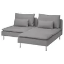 IKEA SÖDERHAMN СЕДЕРХАМН, 2-місний диван із кушеткою, Тонеруд сірий 294.521.00 фото thumb №1